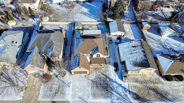 aerial view with a residential view