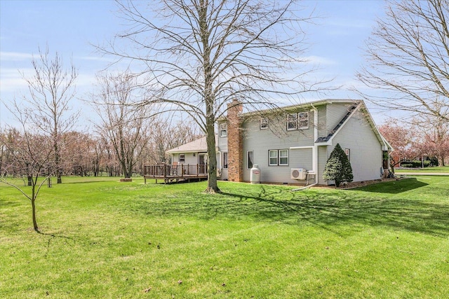 view of yard with a deck