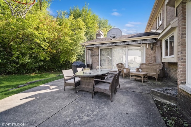 view of patio featuring outdoor dining space