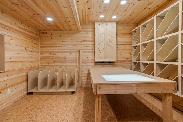 2806 Oakmont Ct, Champaign, IL 61821 - sauna with wooden ceiling, recessed lighting, and wood walls