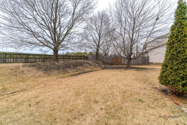 view of yard featuring fence