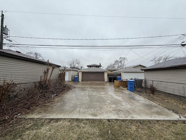 garage featuring fence