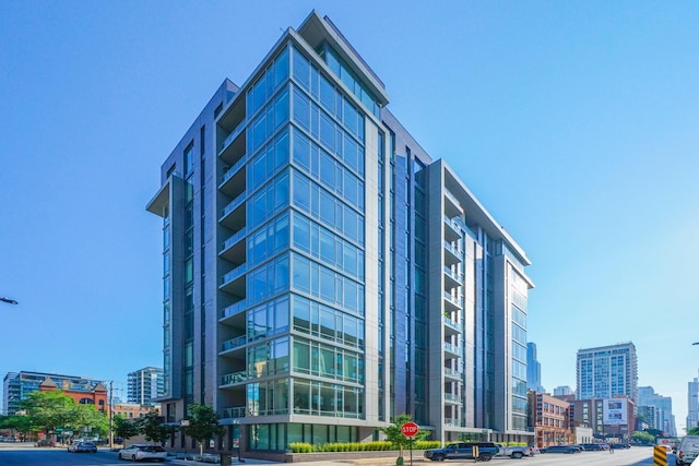 view of building exterior featuring a view of city