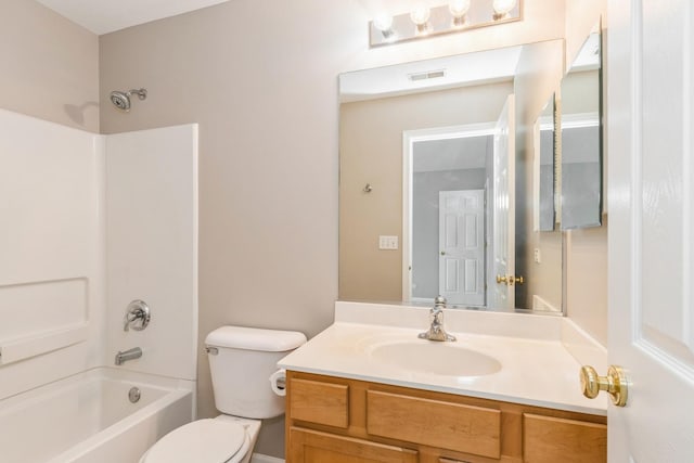 87 E Haines Dr Unit 87, Hainesville, IL 60030 - bathroom with visible vents, bathing tub / shower combination, toilet, and vanity
