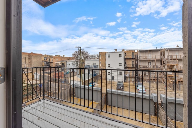 balcony with a residential view