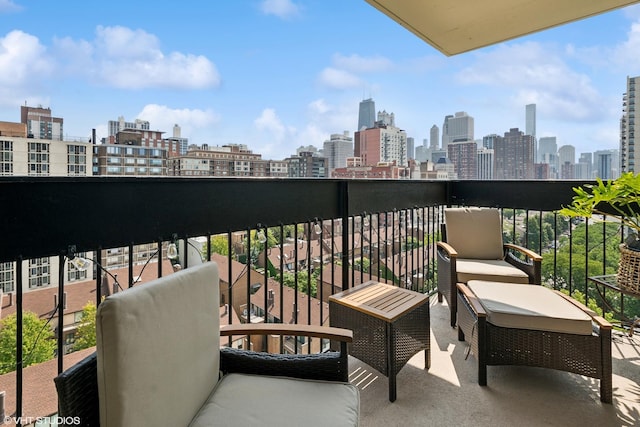 balcony with a view of city