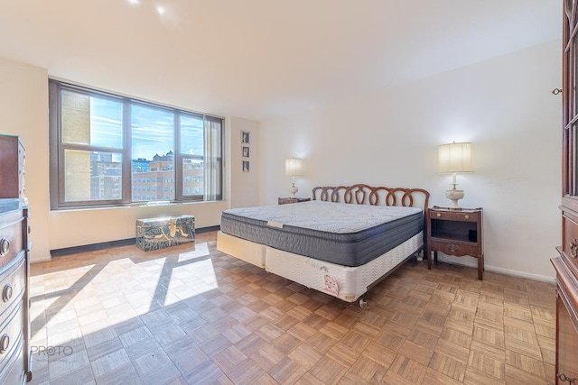 bedroom with baseboards