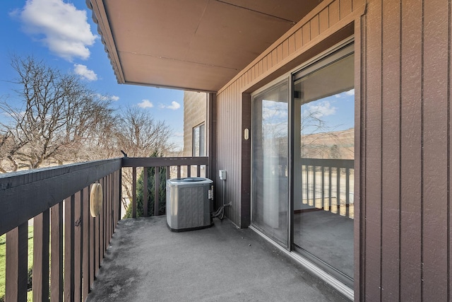 balcony with cooling unit