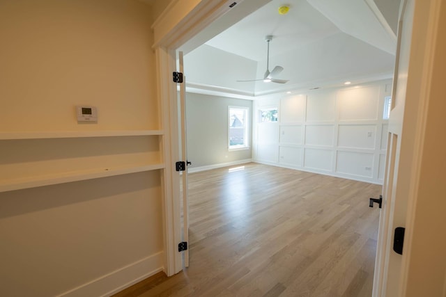 591 S Saylor Ave, Elmhurst, IL 60126 - empty room featuring baseboards, ceiling fan, and wood finished floors