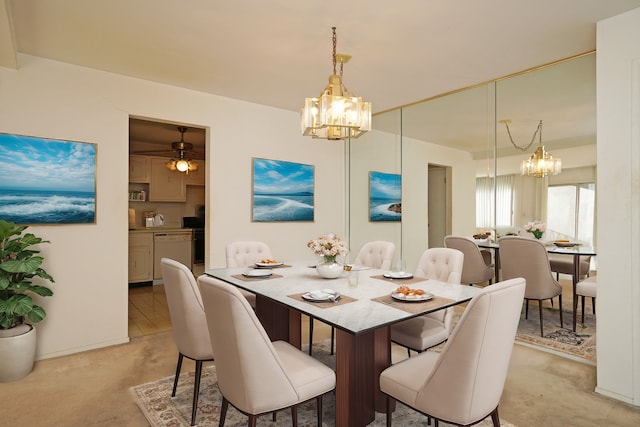 dining room with an inviting chandelier