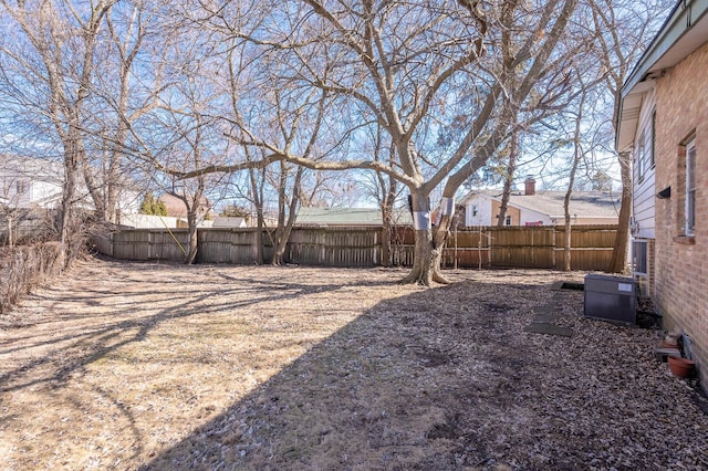 view of yard with fence