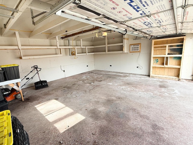 garage with a wall unit AC