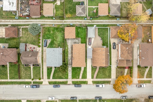 aerial view with a residential view