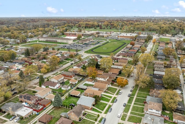 aerial view with a residential view