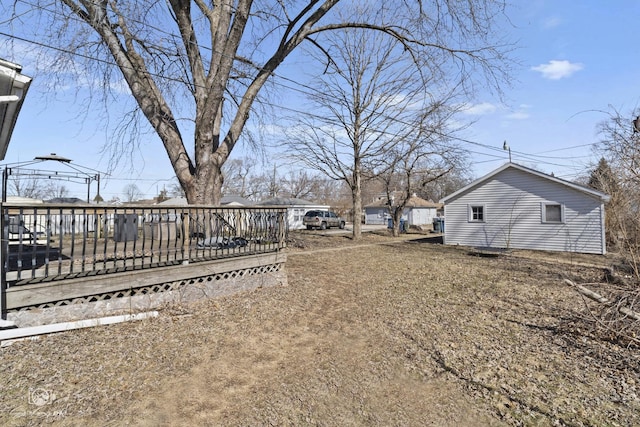 view of yard with a deck