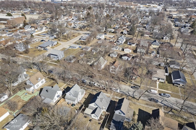 drone / aerial view with a residential view