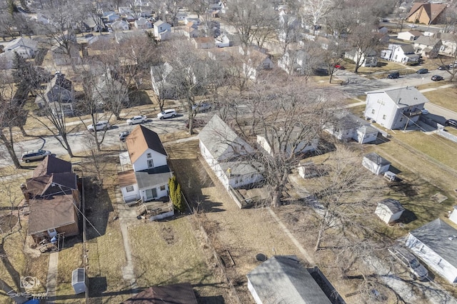 aerial view with a residential view