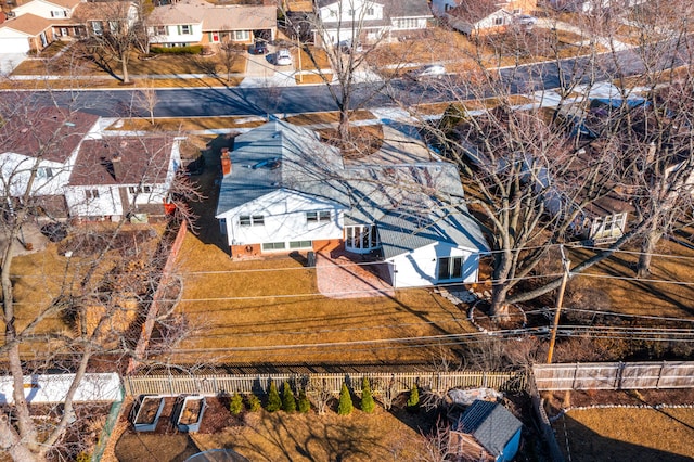 aerial view with a residential view