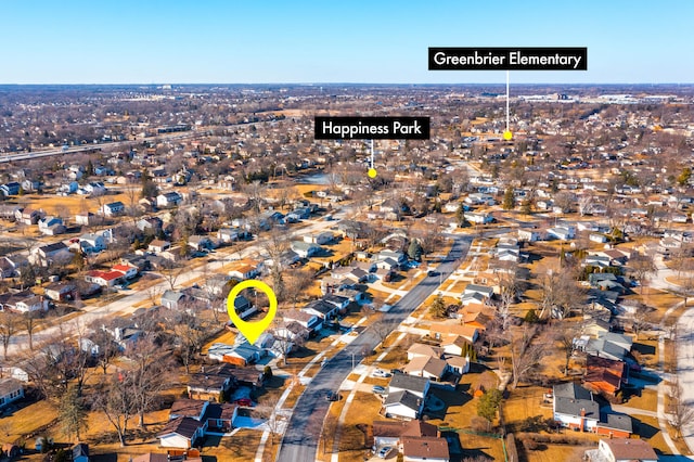 birds eye view of property featuring a residential view