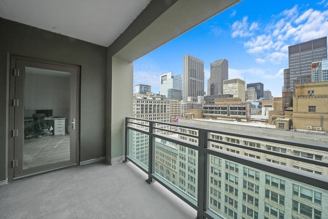 balcony with a view of city