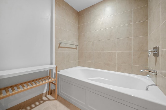 bathroom with shower / tub combination and tile patterned floors