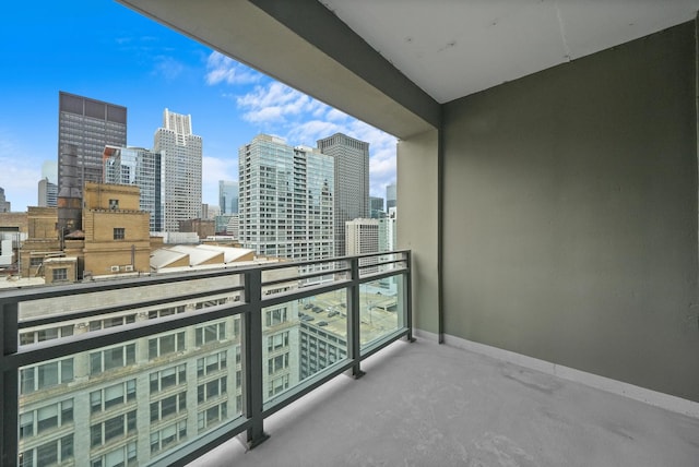 balcony featuring a view of city