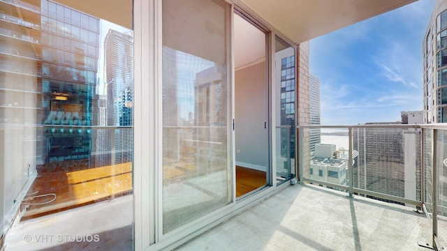 balcony featuring a city view