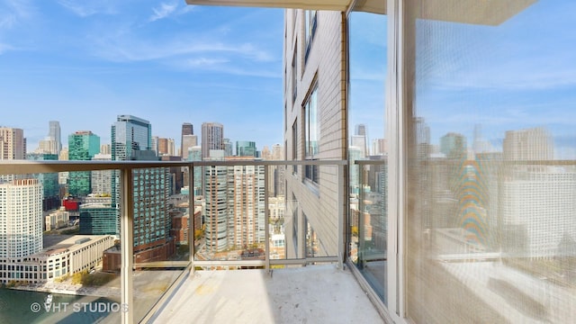 balcony with a city view