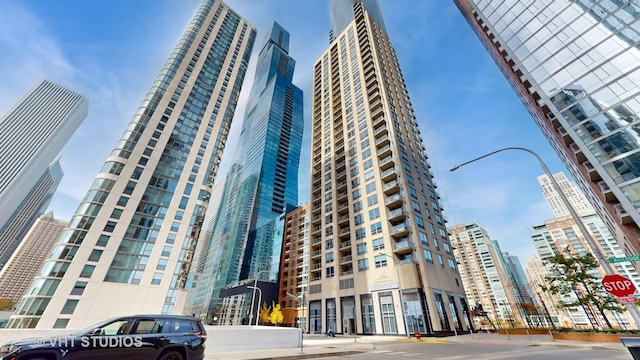 view of building exterior with a view of city