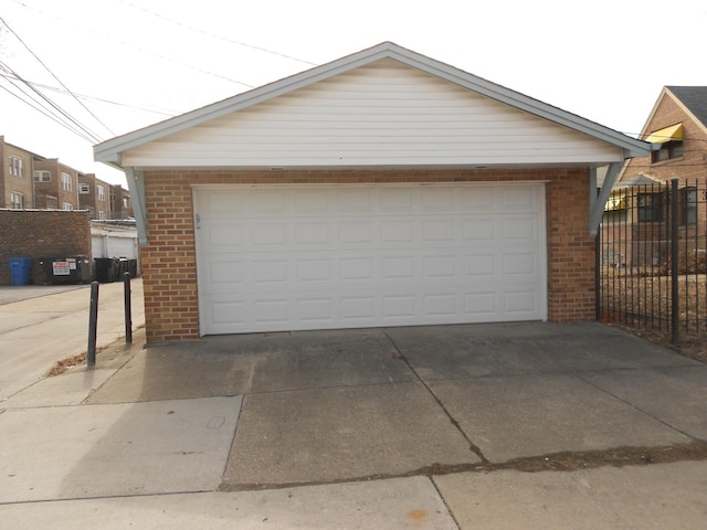 detached garage with fence