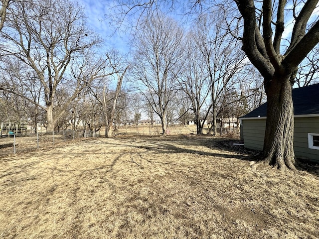 view of yard with fence