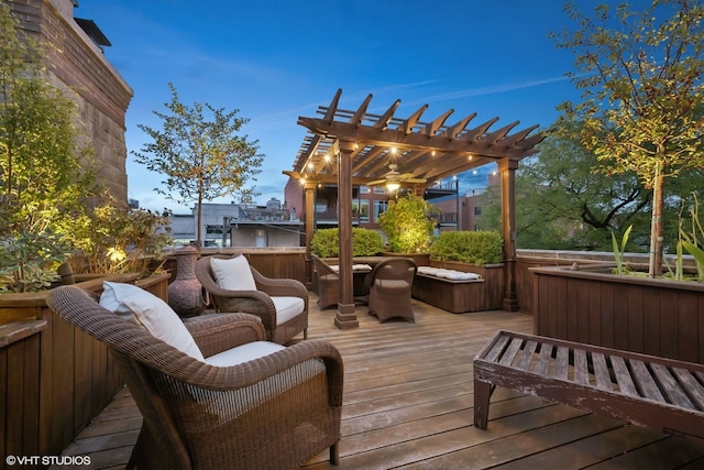 wooden deck with a pergola