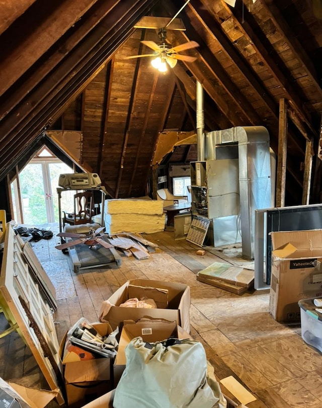 view of unfinished attic