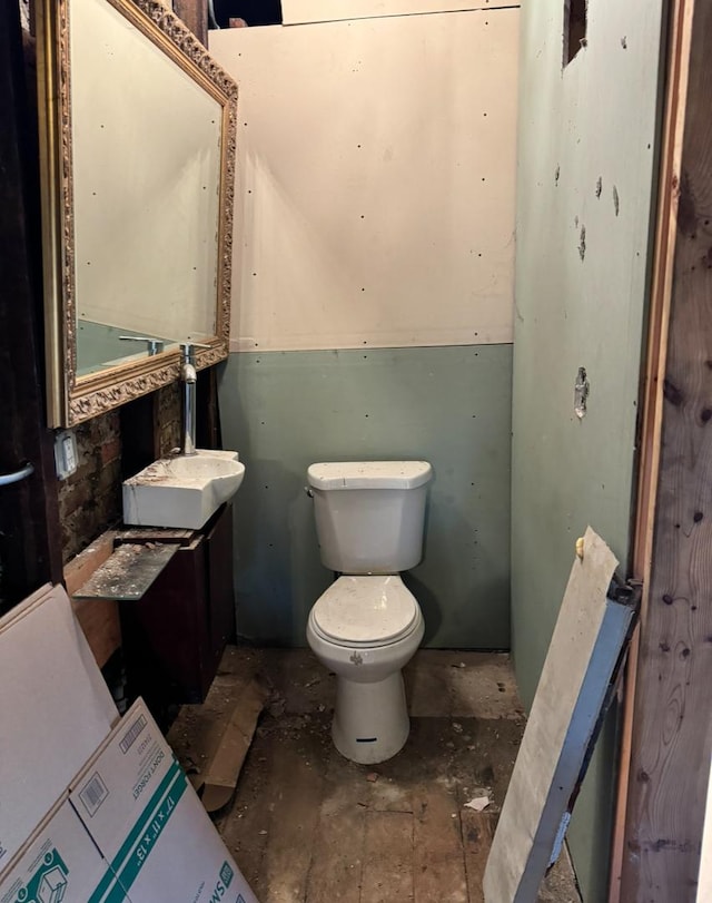 bathroom with toilet and vanity