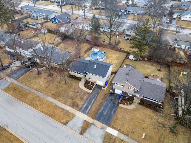 bird's eye view featuring a residential view