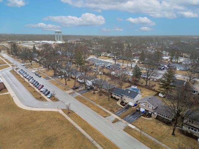 aerial view with a residential view