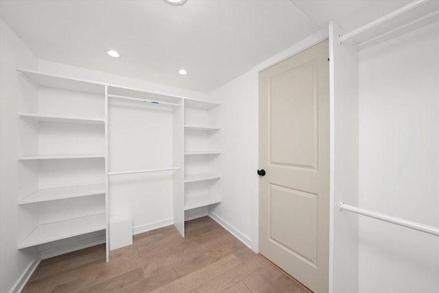 spacious closet featuring wood finished floors