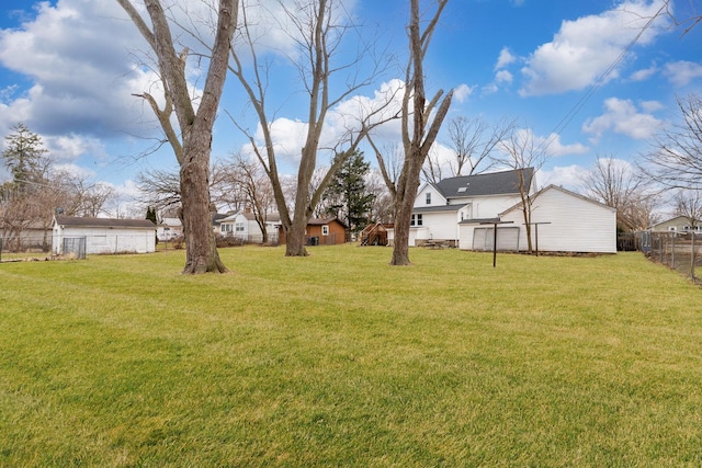 view of yard with fence