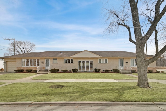 2547 2nd Ave, North Riverside, IL 60546 - ranch-style home featuring brick siding, a garage, a front yard, and concrete driveway