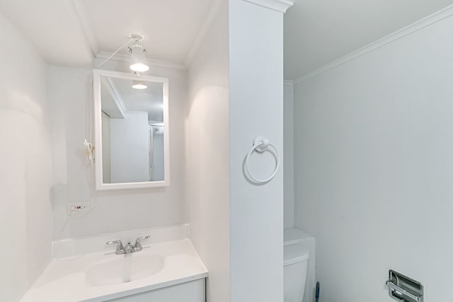 2547 2nd Ave, North Riverside, IL 60546 - half bath featuring toilet, ornamental molding, and vanity