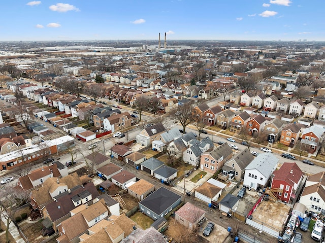 aerial view with a residential view