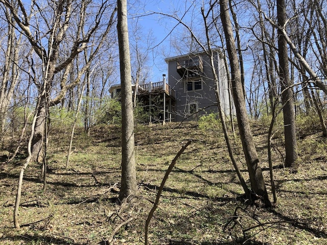 view of yard with a deck