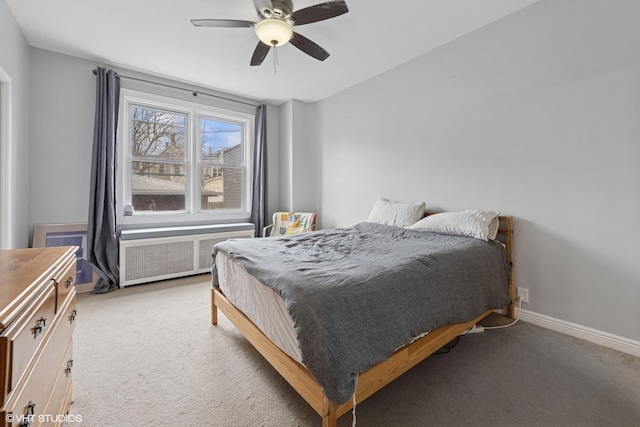 2531 W Lyndale St, Chicago, IL 60647 - bedroom with carpet flooring, radiator, and a ceiling fan