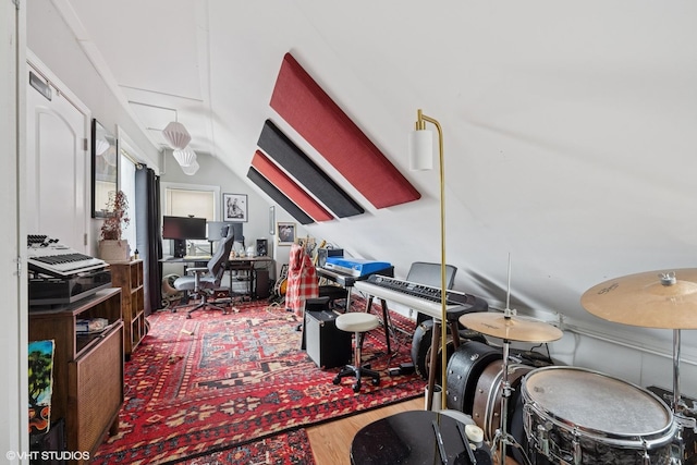 2531 W Lyndale St, Chicago, IL 60647 - home office with wood finished floors and vaulted ceiling