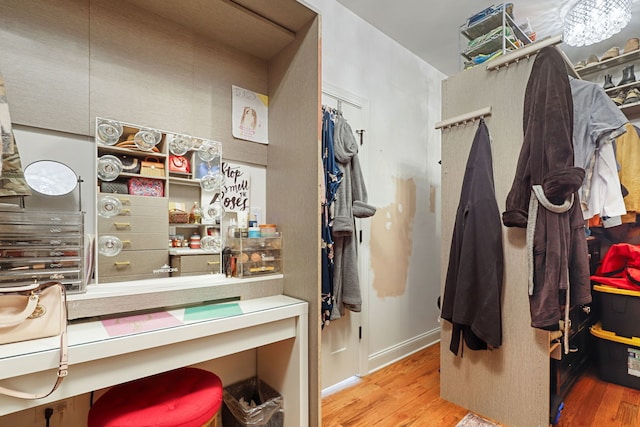 spacious closet featuring wood finished floors