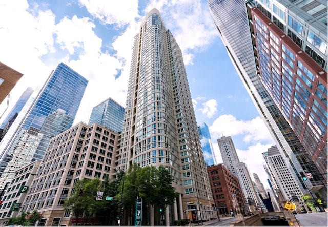 view of building exterior with a view of city