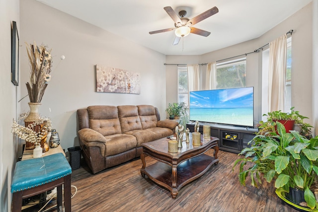 5412 S Wood St, Chicago, IL 60609 - living area featuring a ceiling fan and wood finished floors