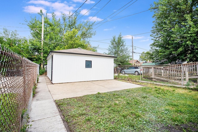 view of yard with a patio and a fenced backyard