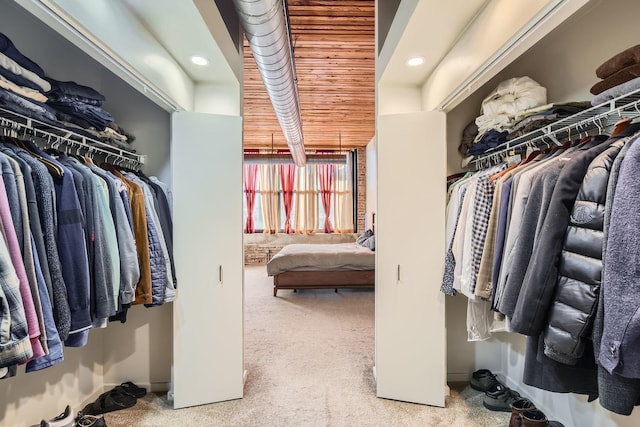 spacious closet featuring carpet