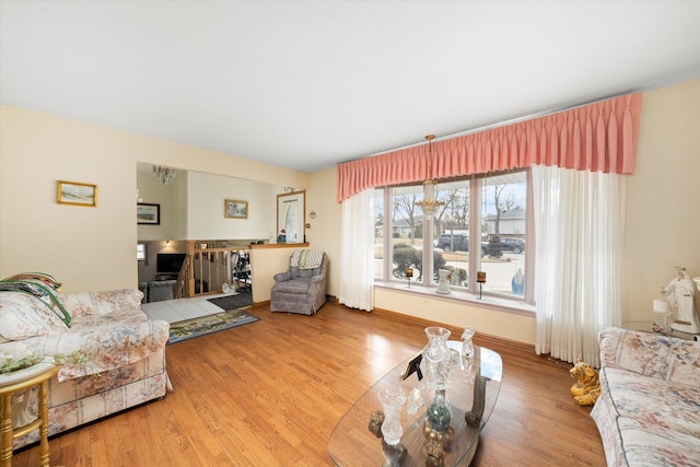 living area featuring wood finished floors